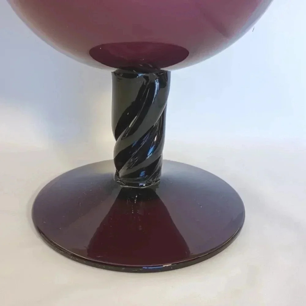 Vintage and Empoli Italian glass purple amethyst vase - Picture 2 of 3